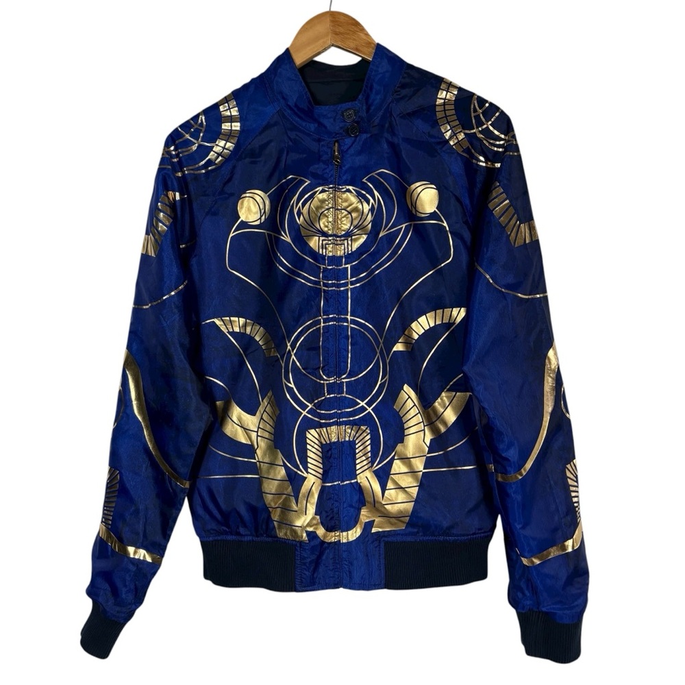 Disney Store Unisex Eternals Icarus Blue Gold Reversible Jacket Size Large